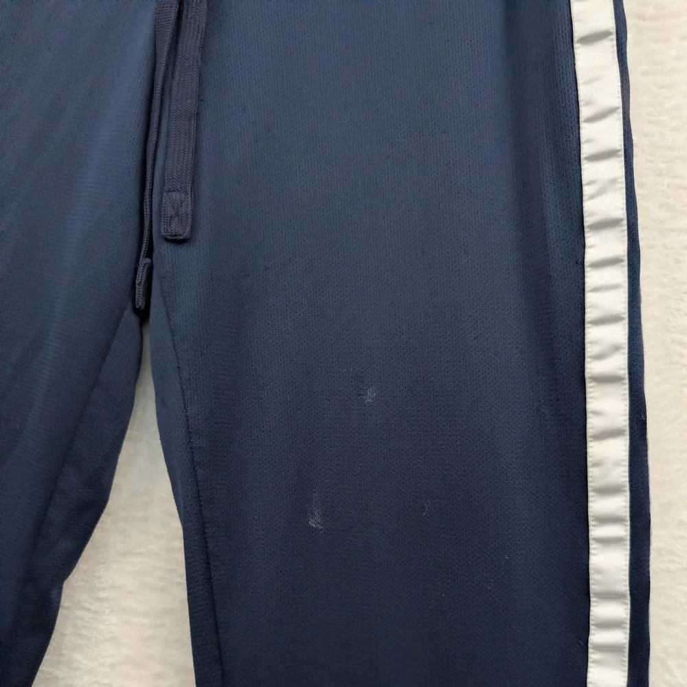 VTG Nike Track Pants Men L Navy Blue Side Stripe Mesh Relaxed Fit Athleisure Y2K